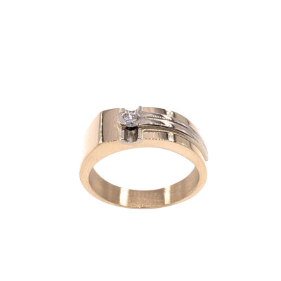 Bague en or jaune et diamant