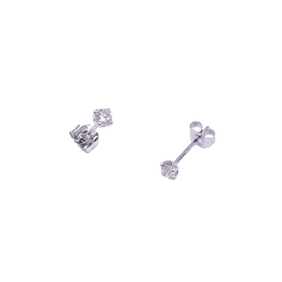 Boucles d'oreilles en or blanc et diamants