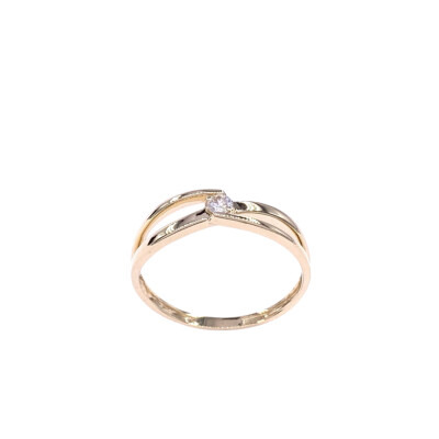 Solitaire en or jaune, et diamant