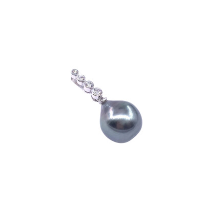 Pendentif en or blanc, perle de Tahiti et diamants