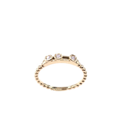 Bague en or jaune, et diamants