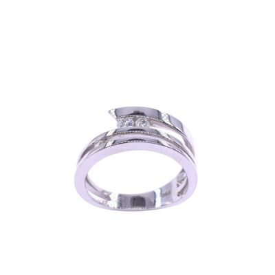 Bague en or blanc et diamants