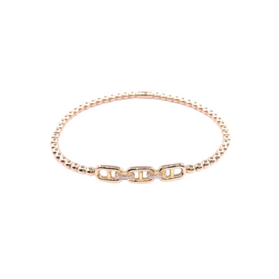 Bracelet extensible en or rose et diamants