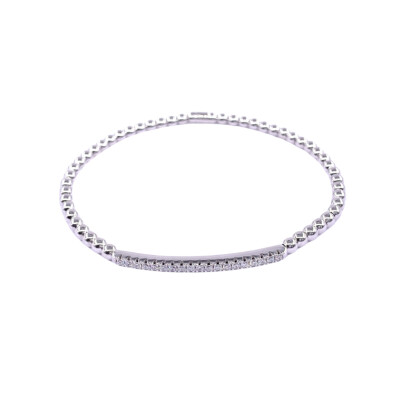 Bracelet extensible en or blanc et diamant