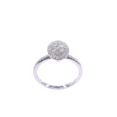 Bague en or blanc et diamants