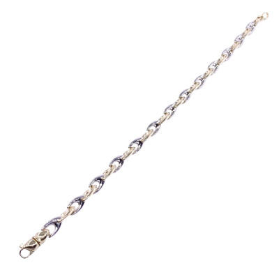 Bracelet en or jaune et or blanc
