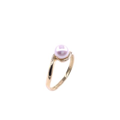 Bague en or jaune et perle de culture
