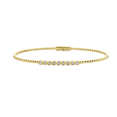 Bracelet rigide en or jaune et diamants
