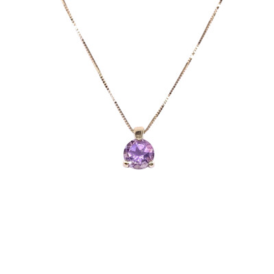Collier en or jaune et améthyste
