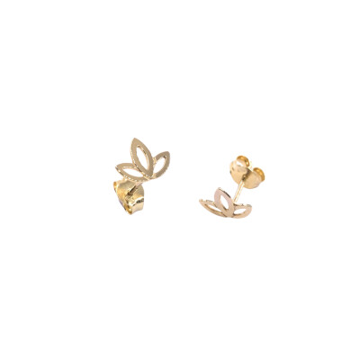 Boucles d'oreilles en or jaune motif florale