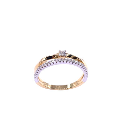Bague en or jaune et diamants