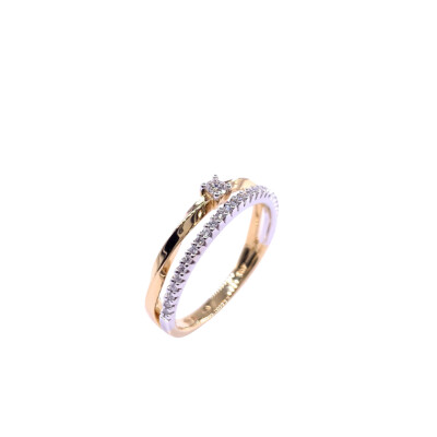 Bague en or jaune et diamants