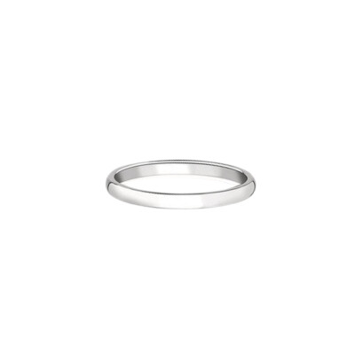Alliance demi jonc 2mm en or blanc doigt 62