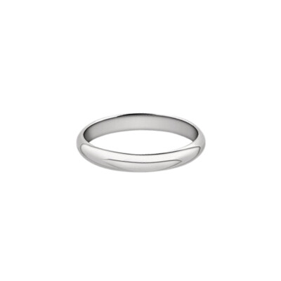Alliance demi jonc 3mm en or blanc doigt 54