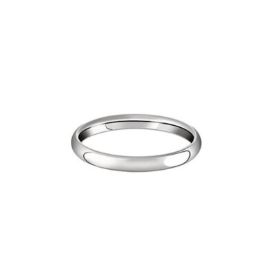 Alliance demi jonc bombé confort 2.5mm en or blanc doigt 54