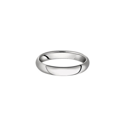 Alliance demi jonc bombé confort 3.5mm en or blanc doigt 64