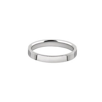 Alliance ruban plat confort 3mm en or blanc doigt 64