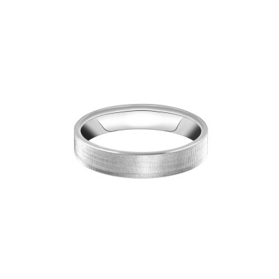 Alliance ruban plat confort 4mm en or blanc finition mat doigt 54
