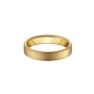Alliance ruban plat confort 4mm en or jaune finition sablé doigt 54
