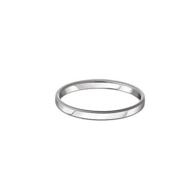 Alliance ruban bombé 2mm en or blanc doigt 64
