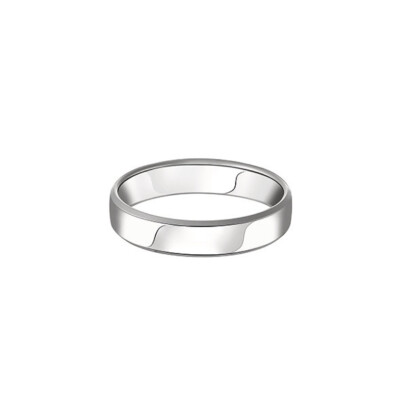 Alliance ruban bombé 4mm en or blanc doigt 64