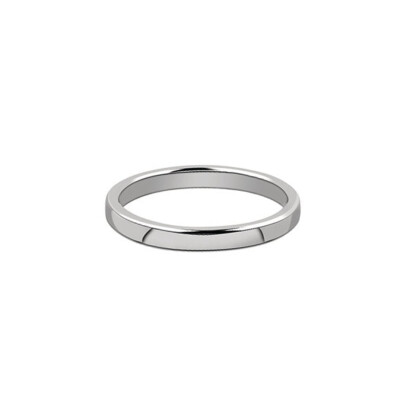 Alliance ruban bombé confort 2.5 mm en or blanc doigt 64