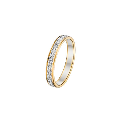 Alliance deux ors effet diamanté 3 mm doigt 54