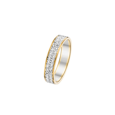 Alliance deux ors effet diamanté 4 mm doigt 54