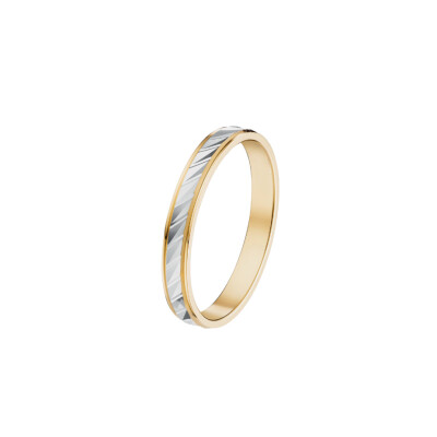Alliance deux ors fantaisie 3 mm doigt 54