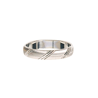 Alliance fantaisie 4 mm en or blanc doigt 64