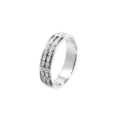 Alliance en or blanc effet diamanté 4.5 mm doigt 54