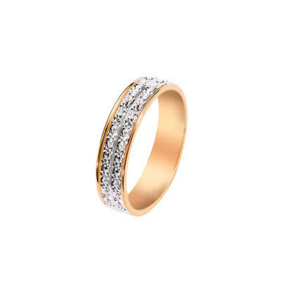 Alliance deux ors effet diamanté 4.5 mm doigt 54