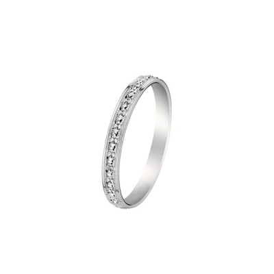 Alliance en or blanc effet diamanté 2.5 mm doigt 54