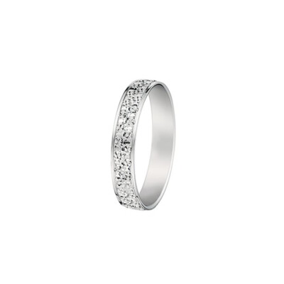 Alliance en or blanc effet diamanté 3.5 mm doigt 54