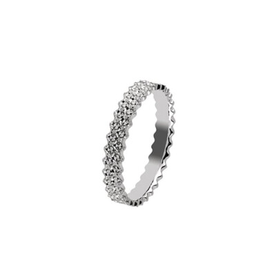 Alliance en or blanc effet diamanté 3.5 mm doigt 54