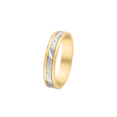 Alliance deux ors fantaisie sablé 4 mm doigt 54