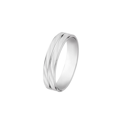 Alliance fantaisie confort 5 mm en or blanc doigt 64