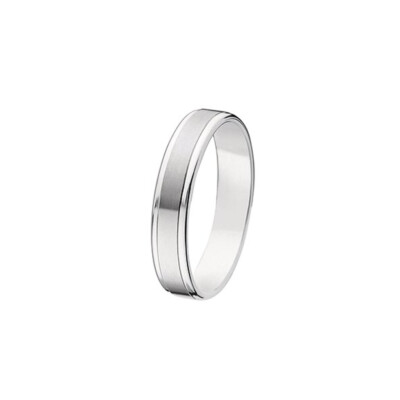 Alliance fantaisie confort finition brossé 4.5 mm en or blanc doigt 64