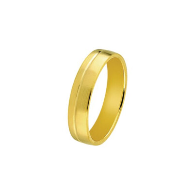 Alliance fantaisie confort finition brossé 5 mm en or jaune doigt 64