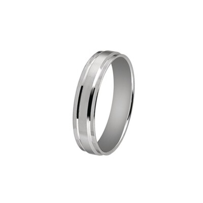 Alliance fantaisie confort finition brossé 5 mm en or blanc doigt 64