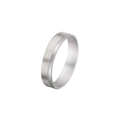 Alliance fantaisie confort finition brossé et poli 4.5 mm en or blanc doigt 64