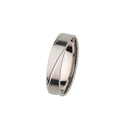 Alliance fantaisie confort finition brossé 5 mm en platine doigt 64