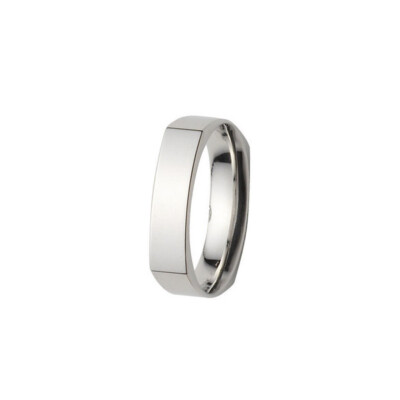 Alliance fantaisie confort finition poli 5 mm en or blanc doigt 64