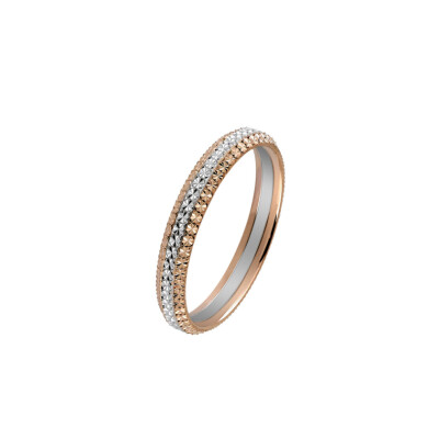 Alliance deux ors effet diamanté 3 mm doigt 54
