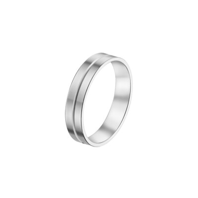 Alliance fantaisie finition brossé 4.5 mm en or blanc doigt 64