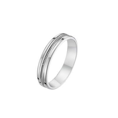 Alliance fantaisie finition poli 4.5 mm en or blanc doigt 64