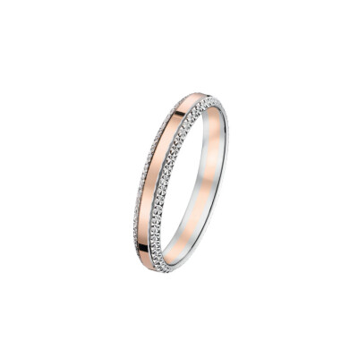 Alliance deux ors effet diamanté 3 mm doigt 54