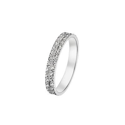 Alliance or blanc effet diamanté 3 mm doigt 54