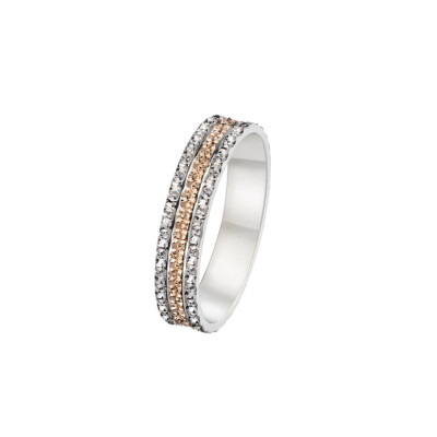 Alliance deux ors effet diamanté 4 mm doigt 54