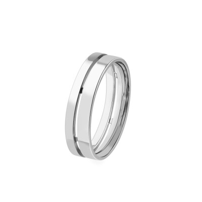 Alliance fantaisie finition poli 5.5 mm en or blanc doigt 64